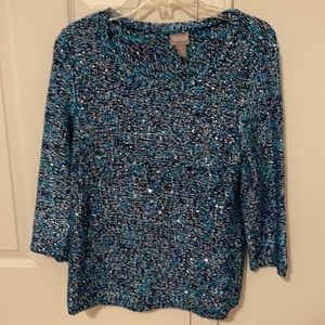 Brand: Chico’s Color: Blue with silver sequins Size: 1